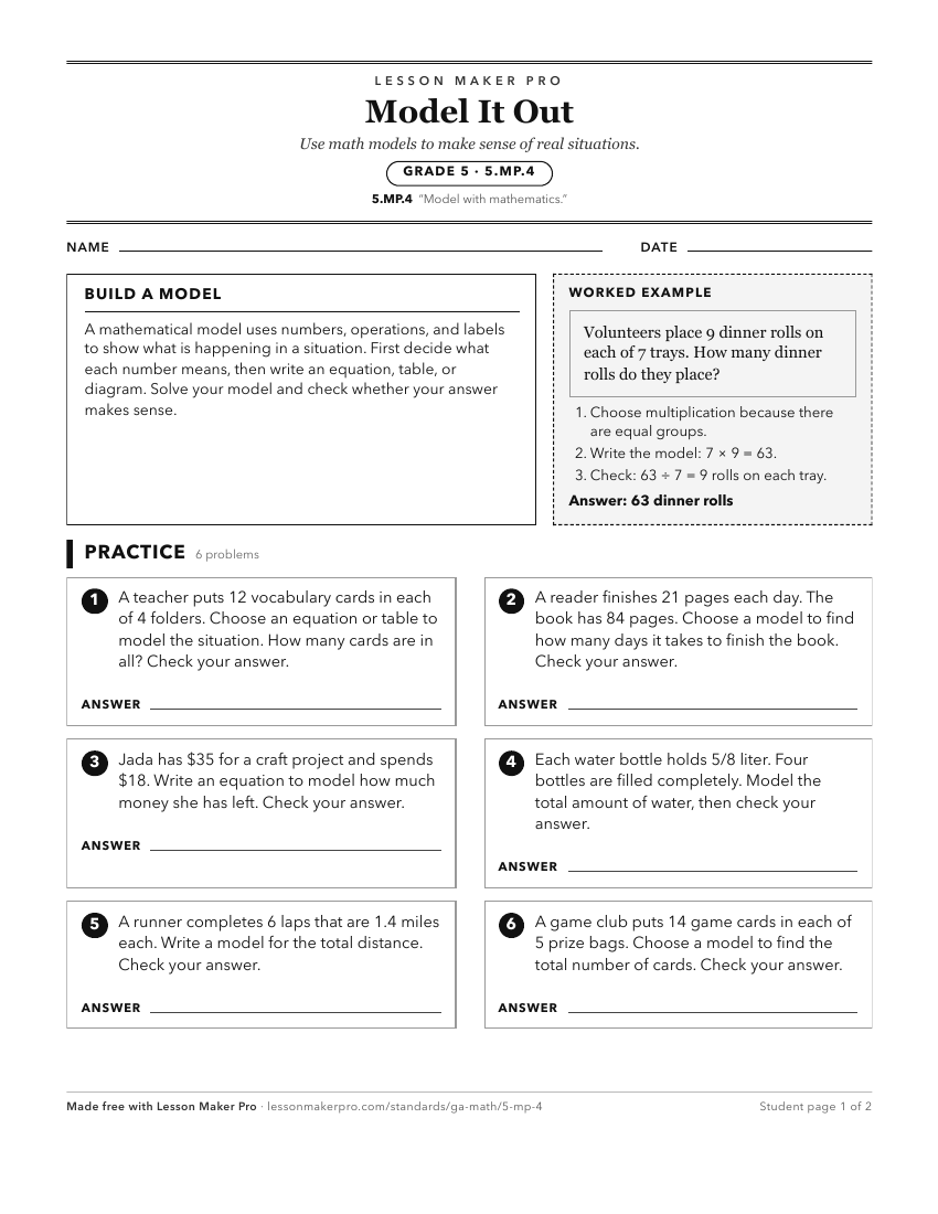 Preview of the 5.MP.4 printable worksheet