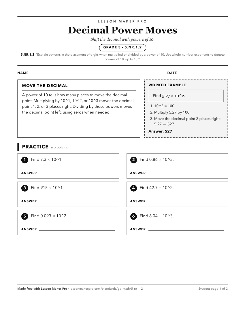 Preview of the 5.NR.1.2 printable worksheet