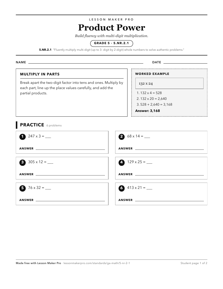 Preview of the 5.NR.2.1 printable worksheet