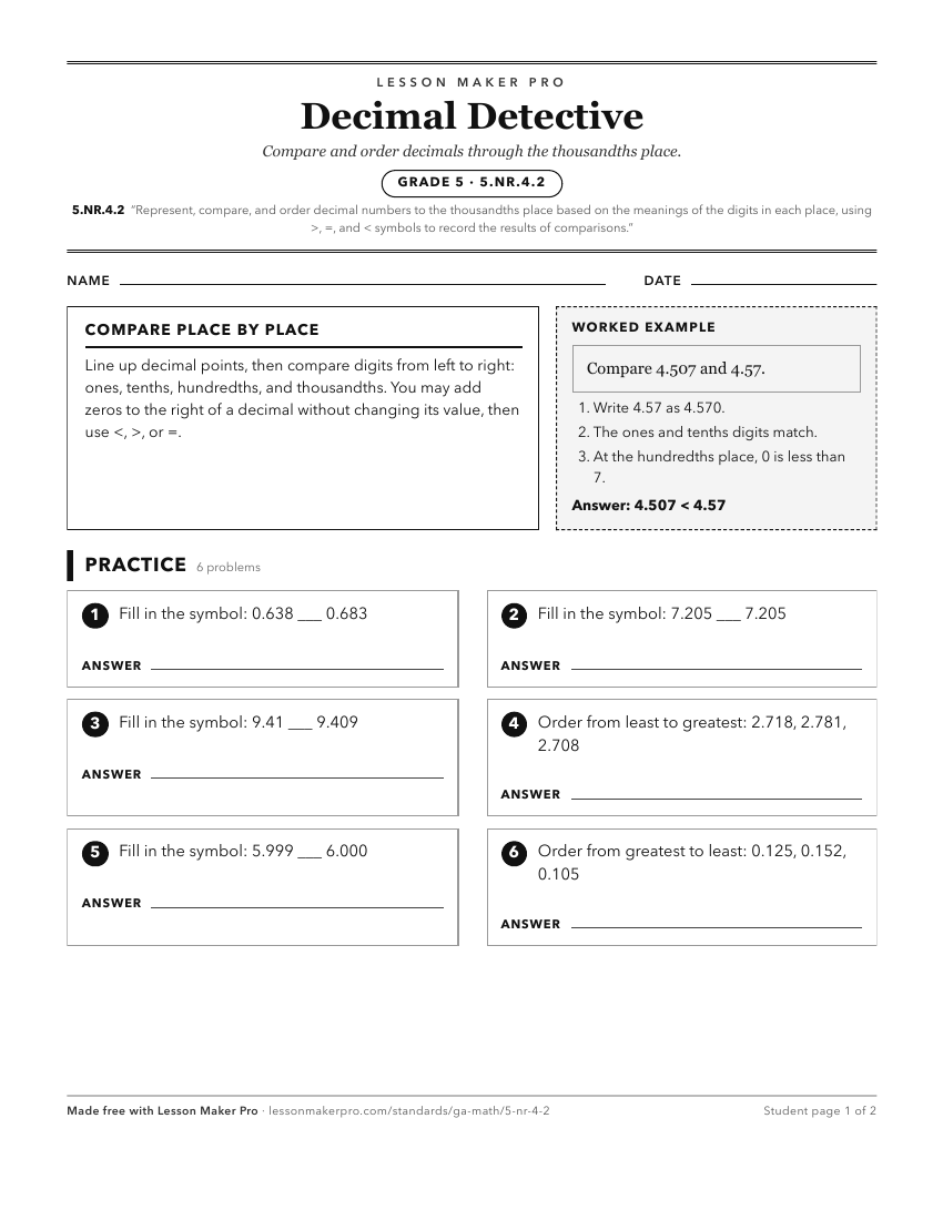 Preview of the 5.NR.4.2 printable worksheet