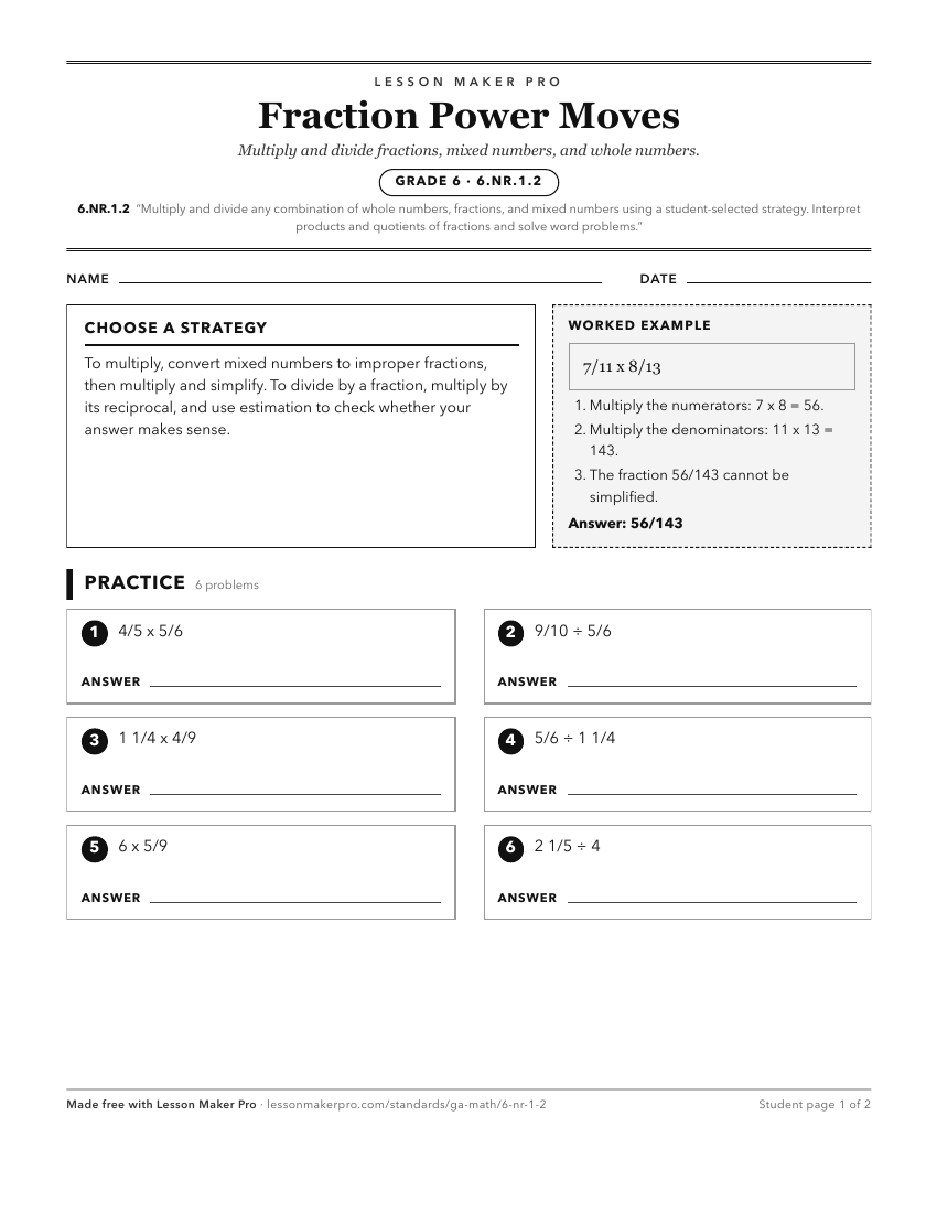Preview of the 6.NR.1.2 printable worksheet