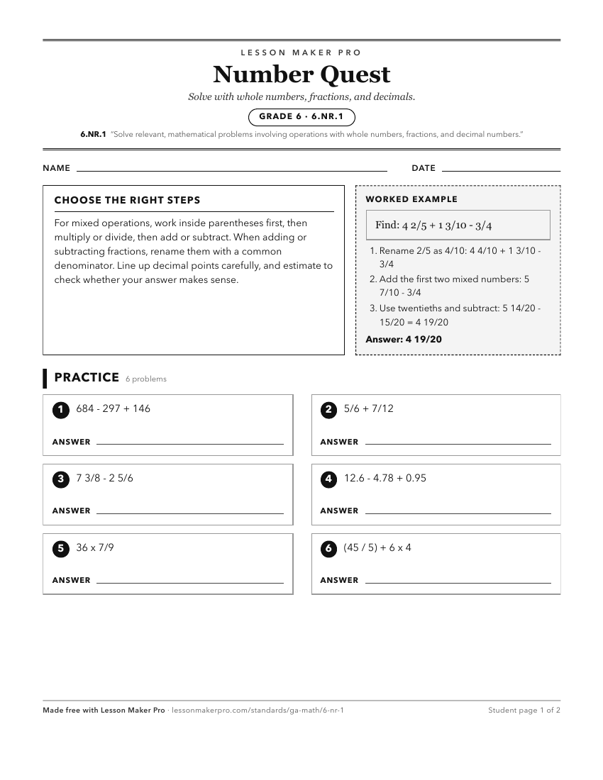 Preview of the 6.NR.1 printable worksheet