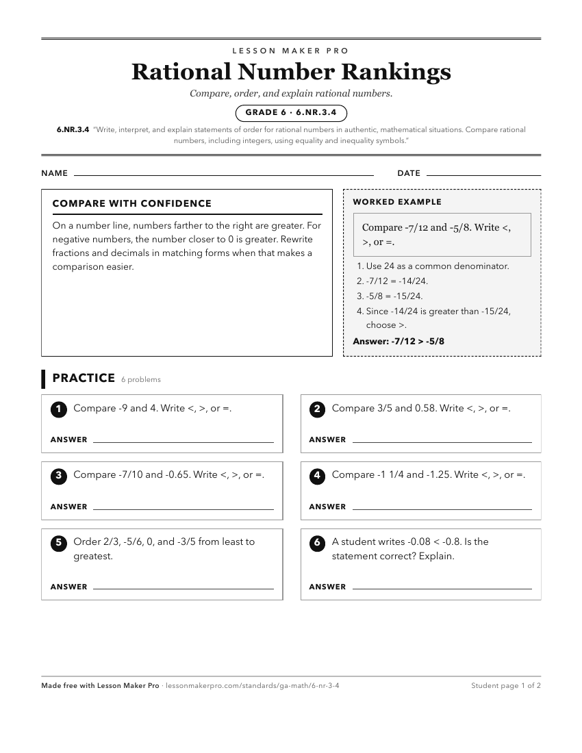 Preview of the 6.NR.3.4 printable worksheet