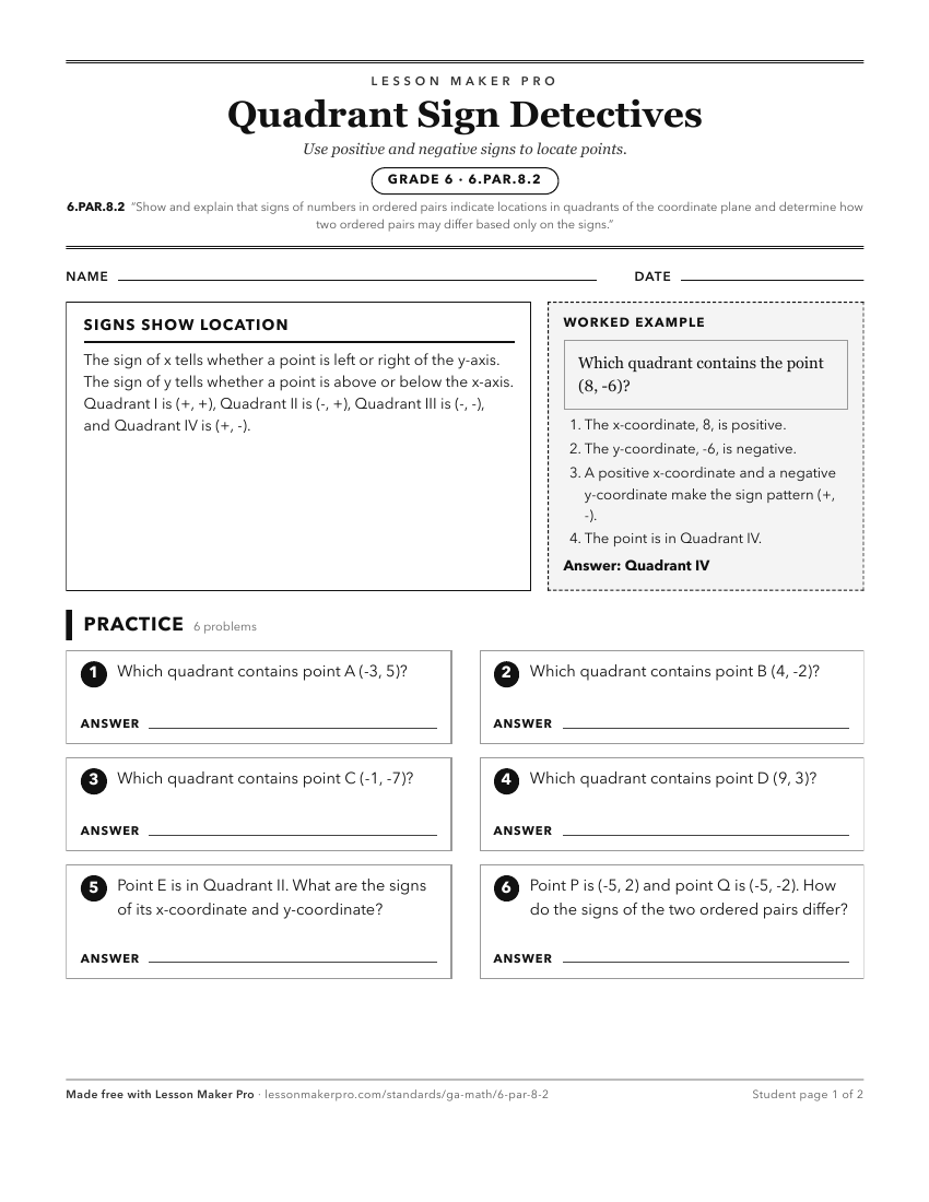 Preview of the 6.PAR.8.2 printable worksheet