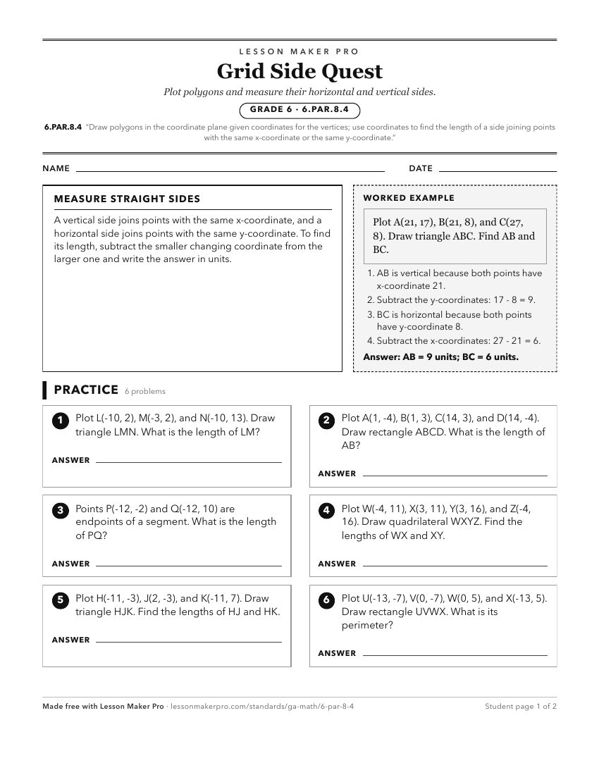 Preview of the 6.PAR.8.4 printable worksheet