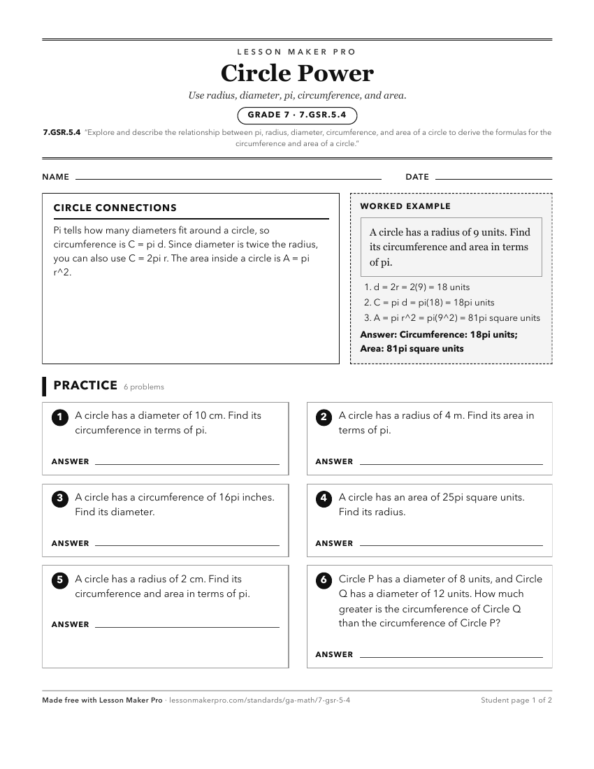 Preview of the 7.GSR.5.4 printable worksheet