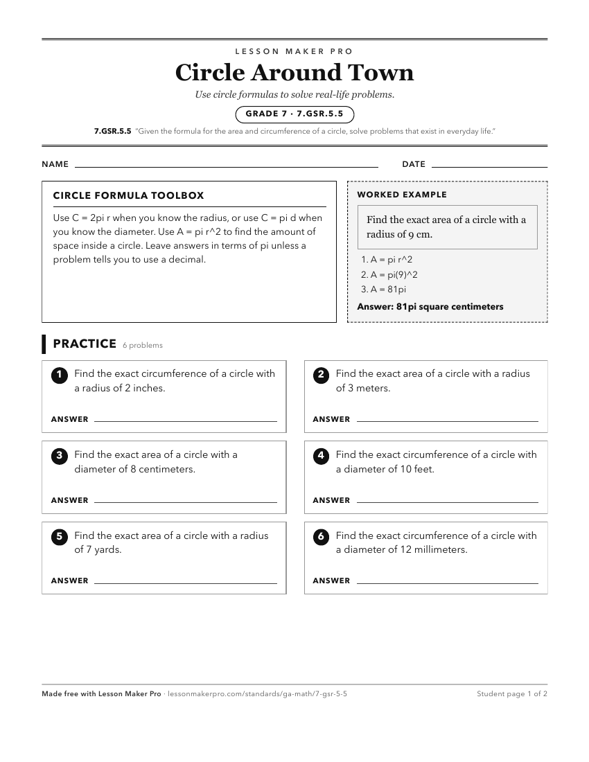 Preview of the 7.GSR.5.5 printable worksheet