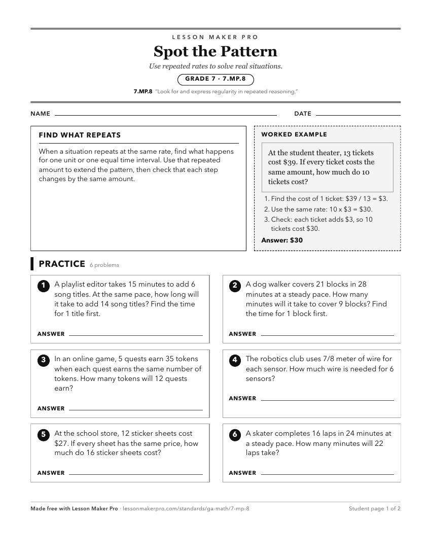 Preview of the 7.MP.8 printable worksheet