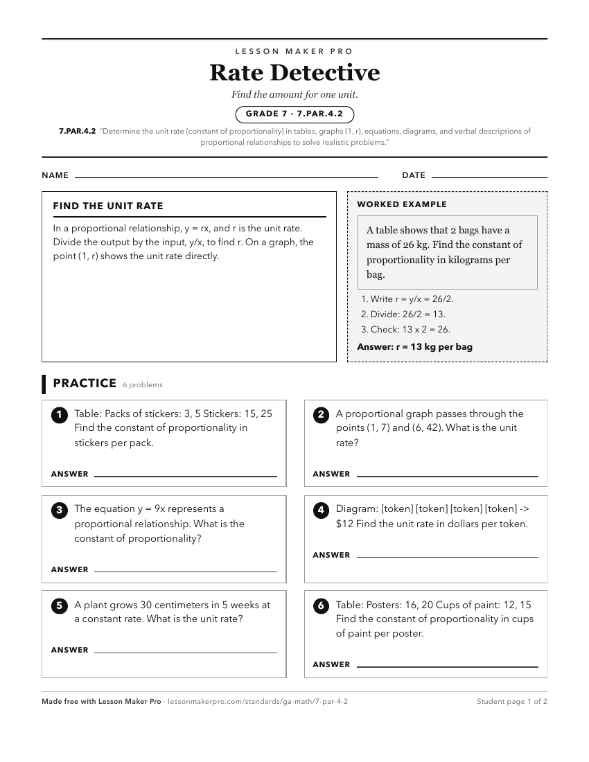 Preview of the 7.PAR.4.2 printable worksheet