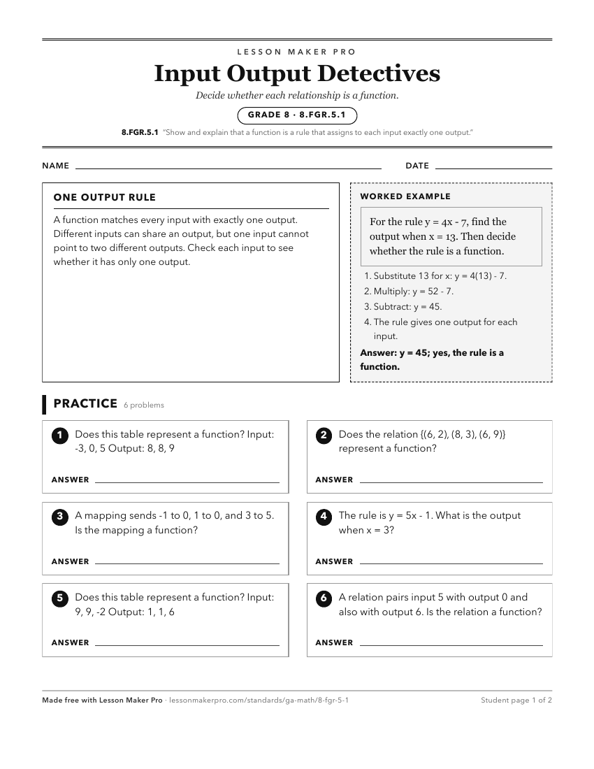 Preview of the 8.FGR.5.1 printable worksheet