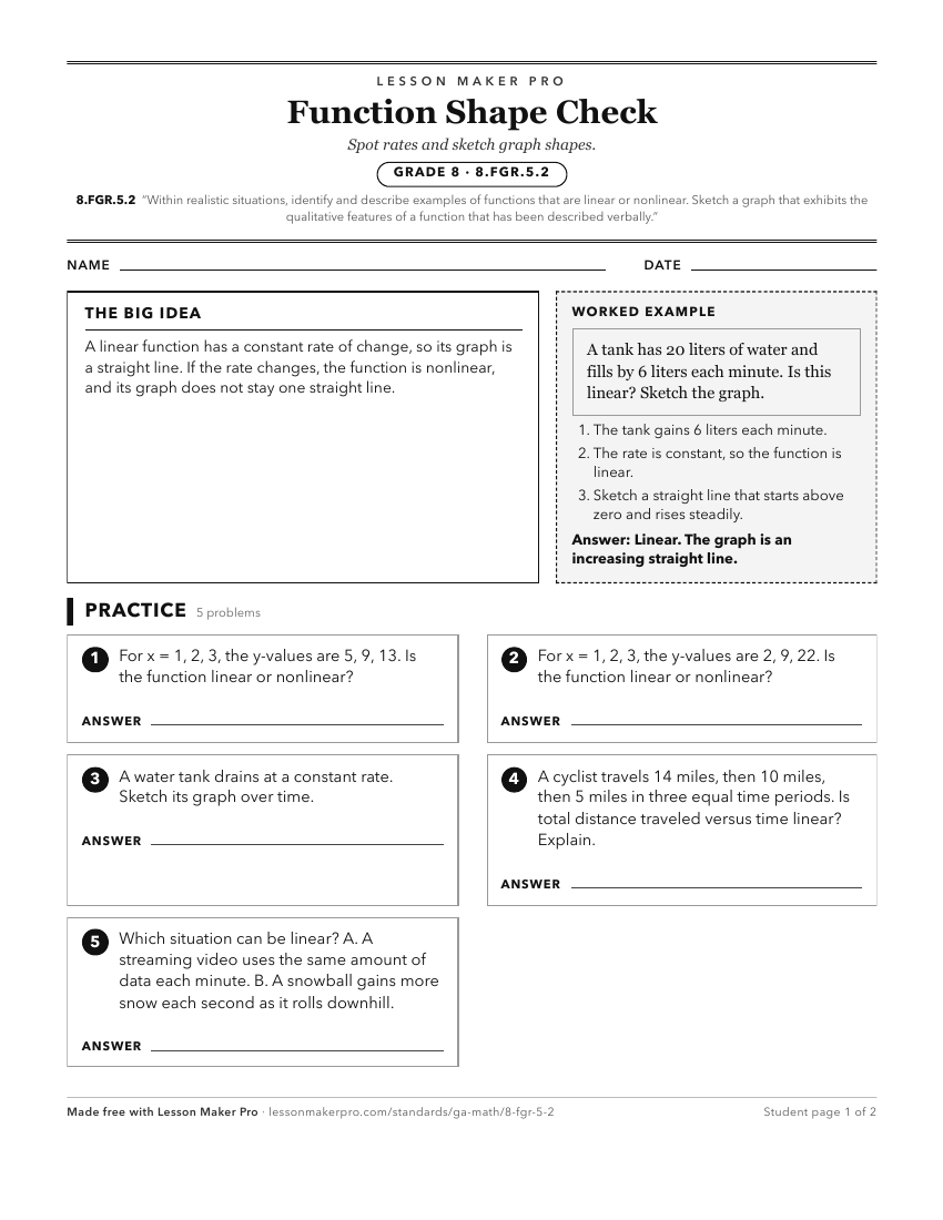 Preview of the 8.FGR.5.2 printable worksheet