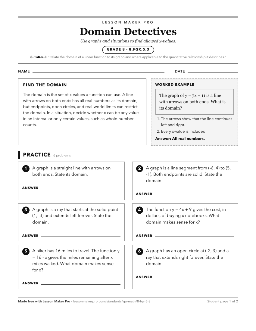 Preview of the 8.FGR.5.3 printable worksheet