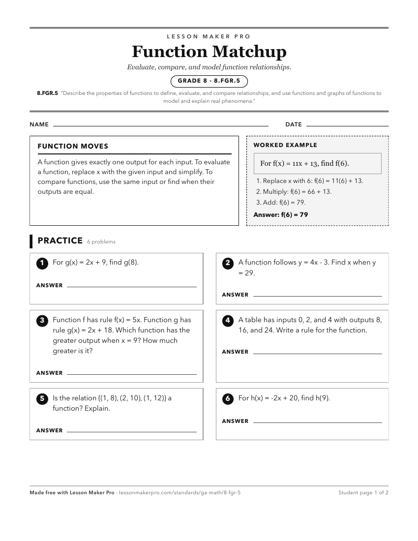 Preview of the 8.FGR.5 printable worksheet