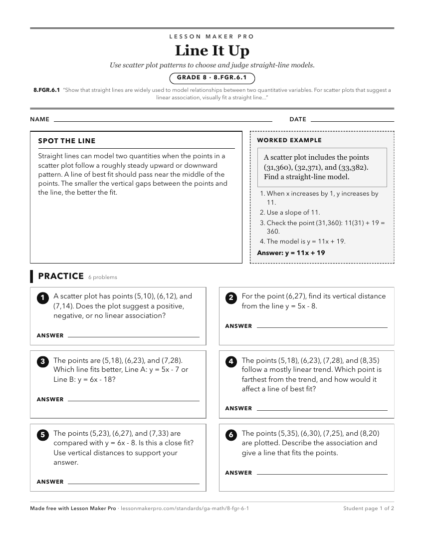 Preview of the 8.FGR.6.1 printable worksheet