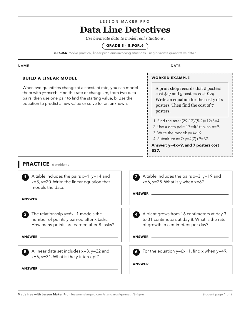 Preview of the 8.FGR.6 printable worksheet