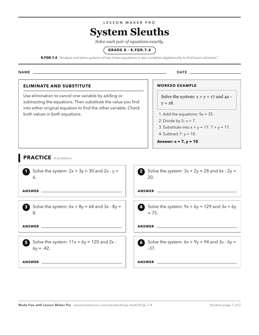 Preview of the 8.FGR.7.4 printable worksheet