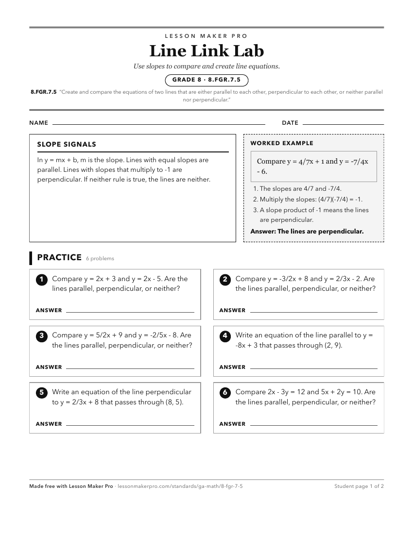 Preview of the 8.FGR.7.5 printable worksheet