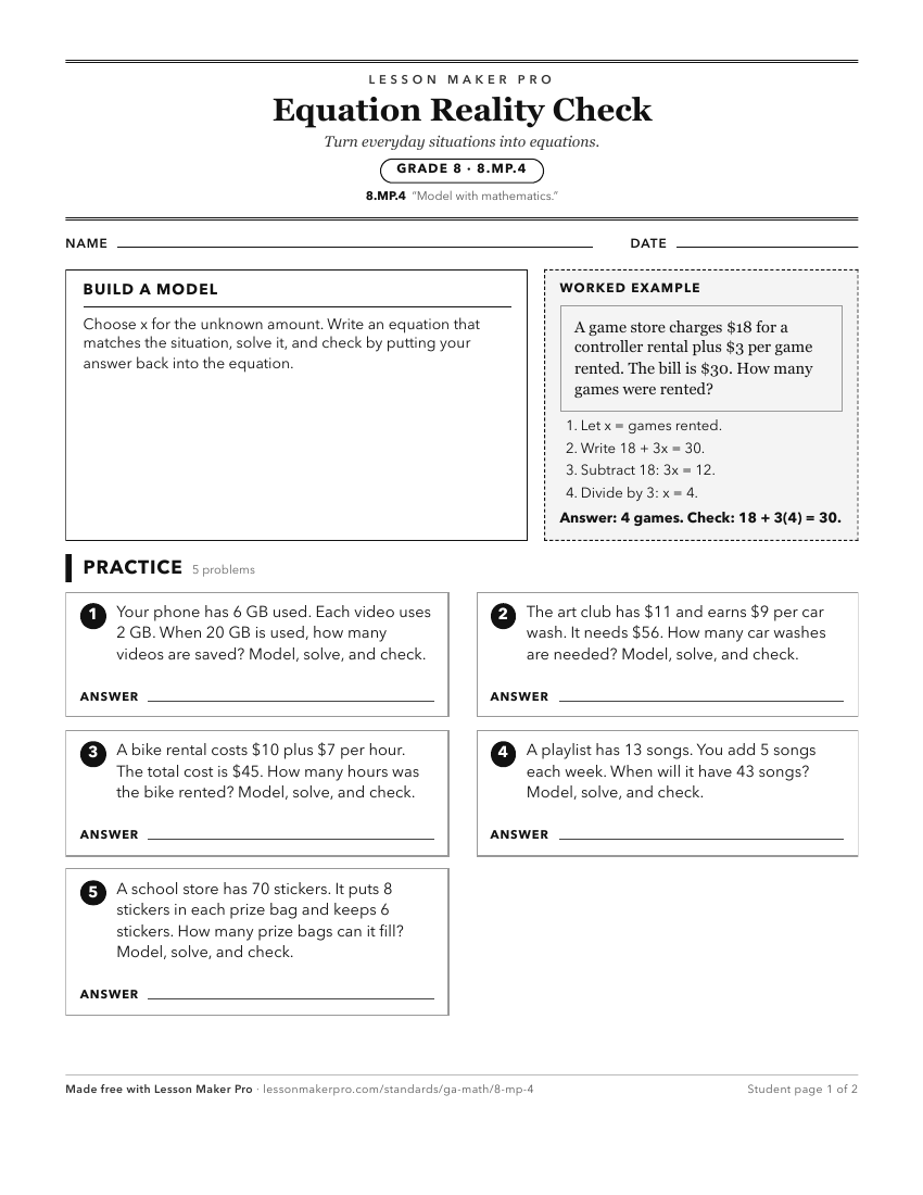 Preview of the 8.MP.4 printable worksheet