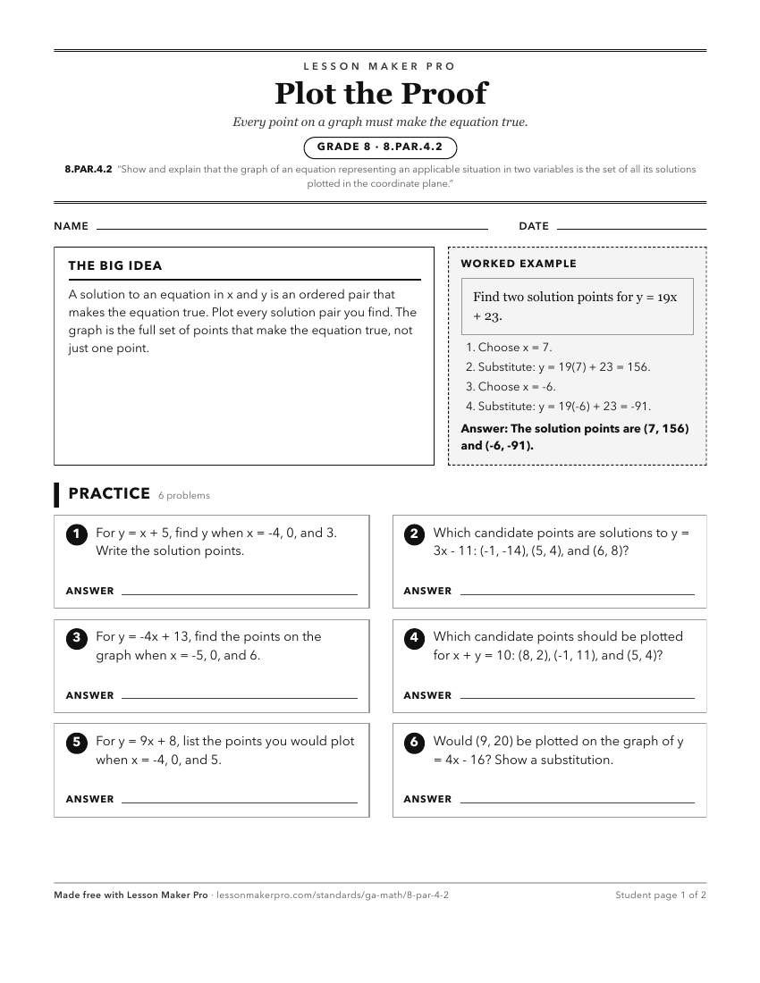 Preview of the 8.PAR.4.2 printable worksheet