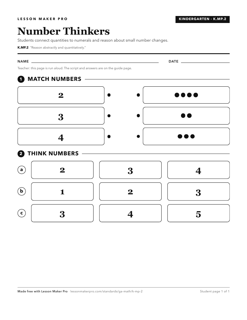 Preview of the K.MP.2 printable worksheet