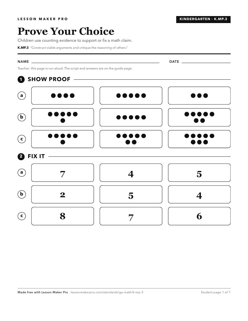 Preview of the K.MP.3 printable worksheet