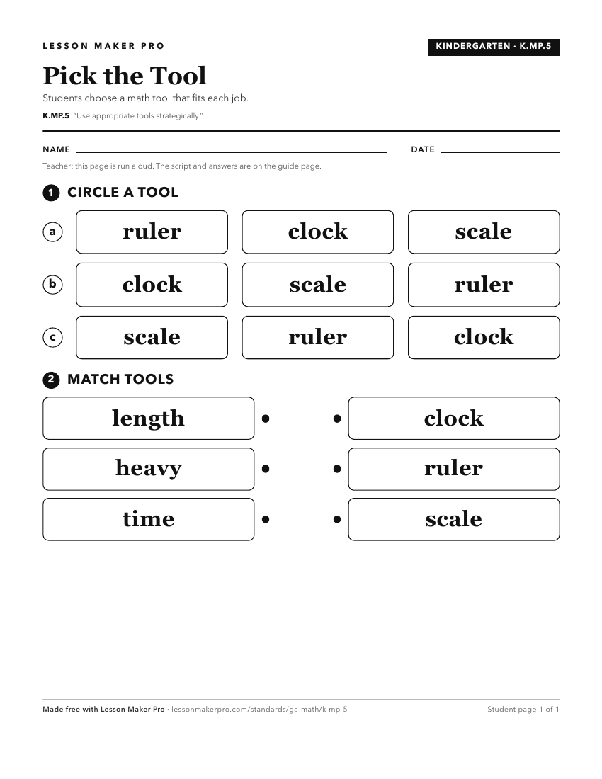 Preview of the K.MP.5 printable worksheet