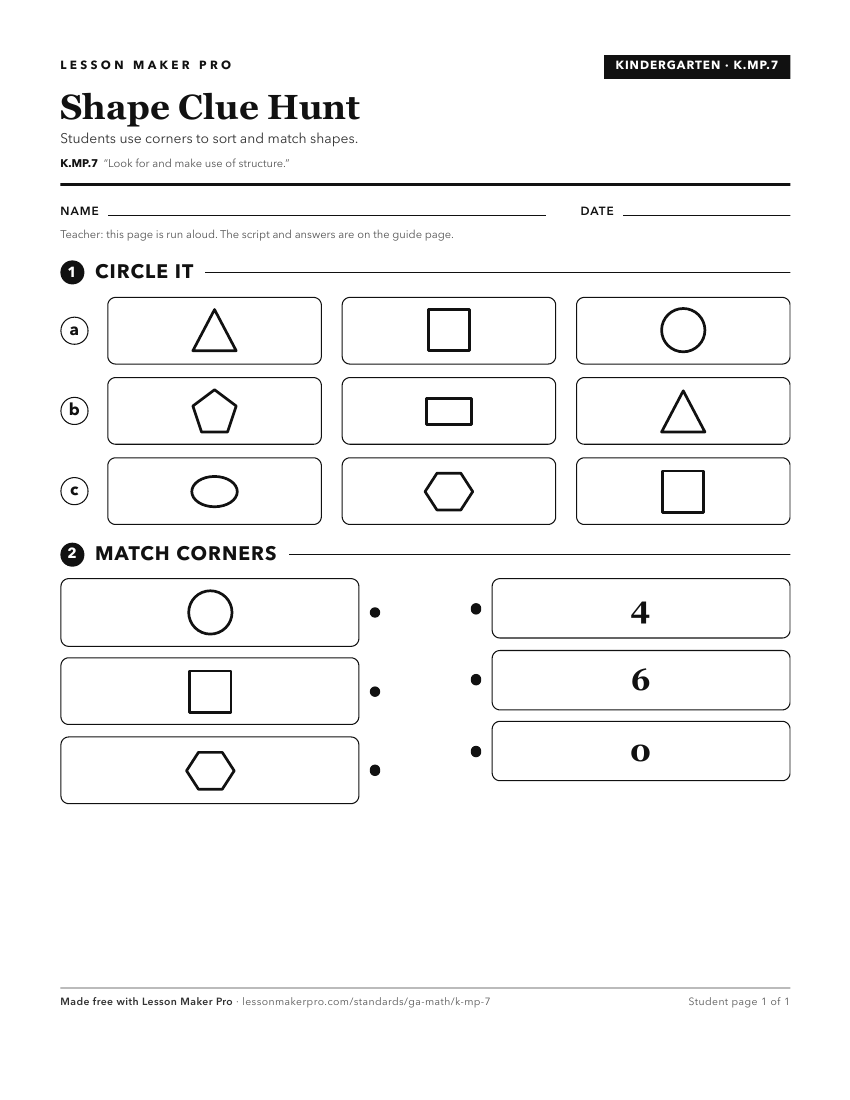 Preview of the K.MP.7 printable worksheet