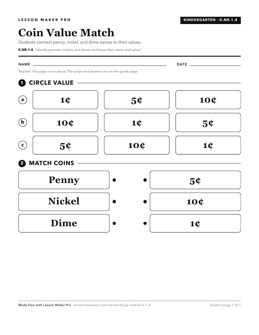Preview of the K.NR.1.4 printable worksheet