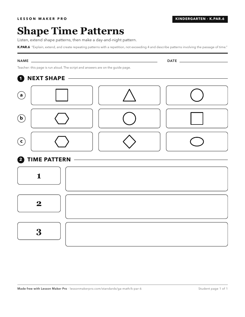 Preview of the K.PAR.6 printable worksheet
