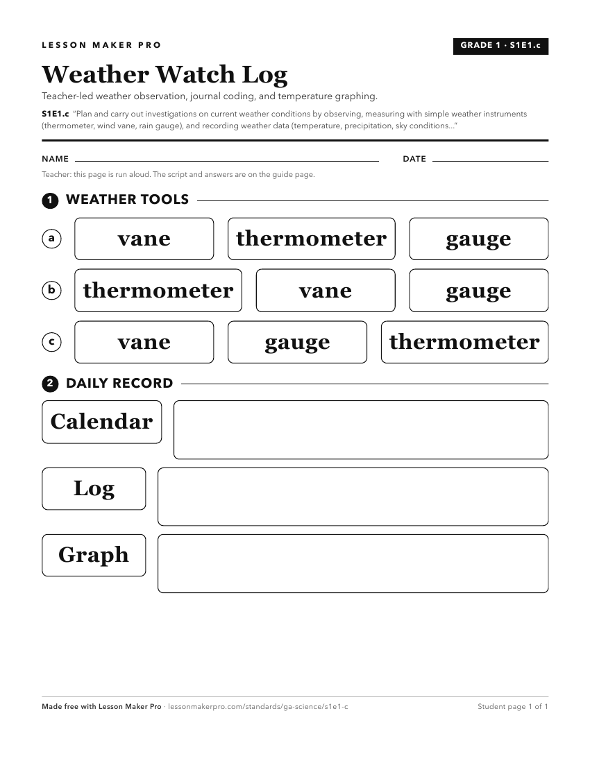 Preview of the S1E1.c printable worksheet