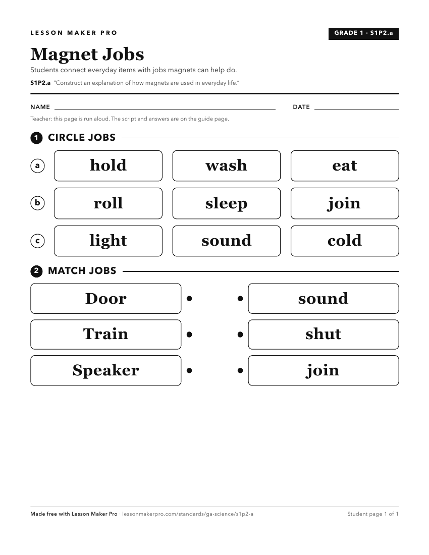 Preview of the S1P2.a printable worksheet