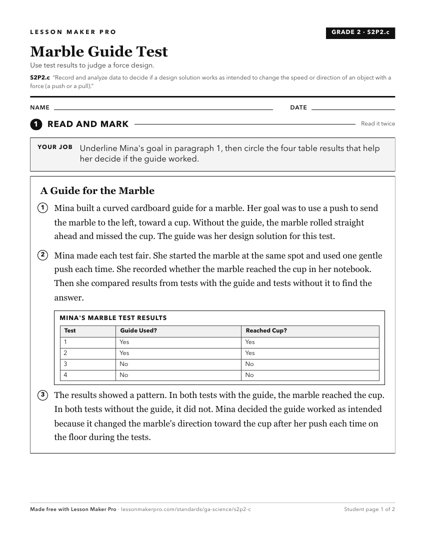 Preview of the S2P2.c printable worksheet