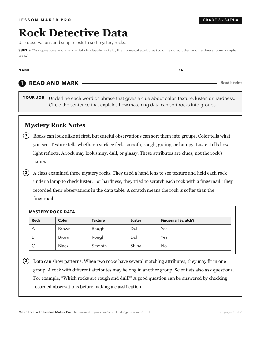 Preview of the S3E1.a printable worksheet