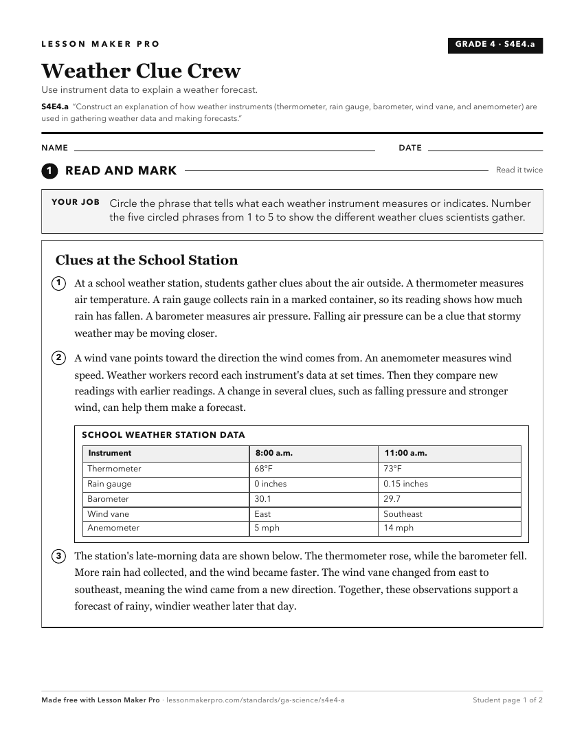 Preview of the S4E4.a printable worksheet