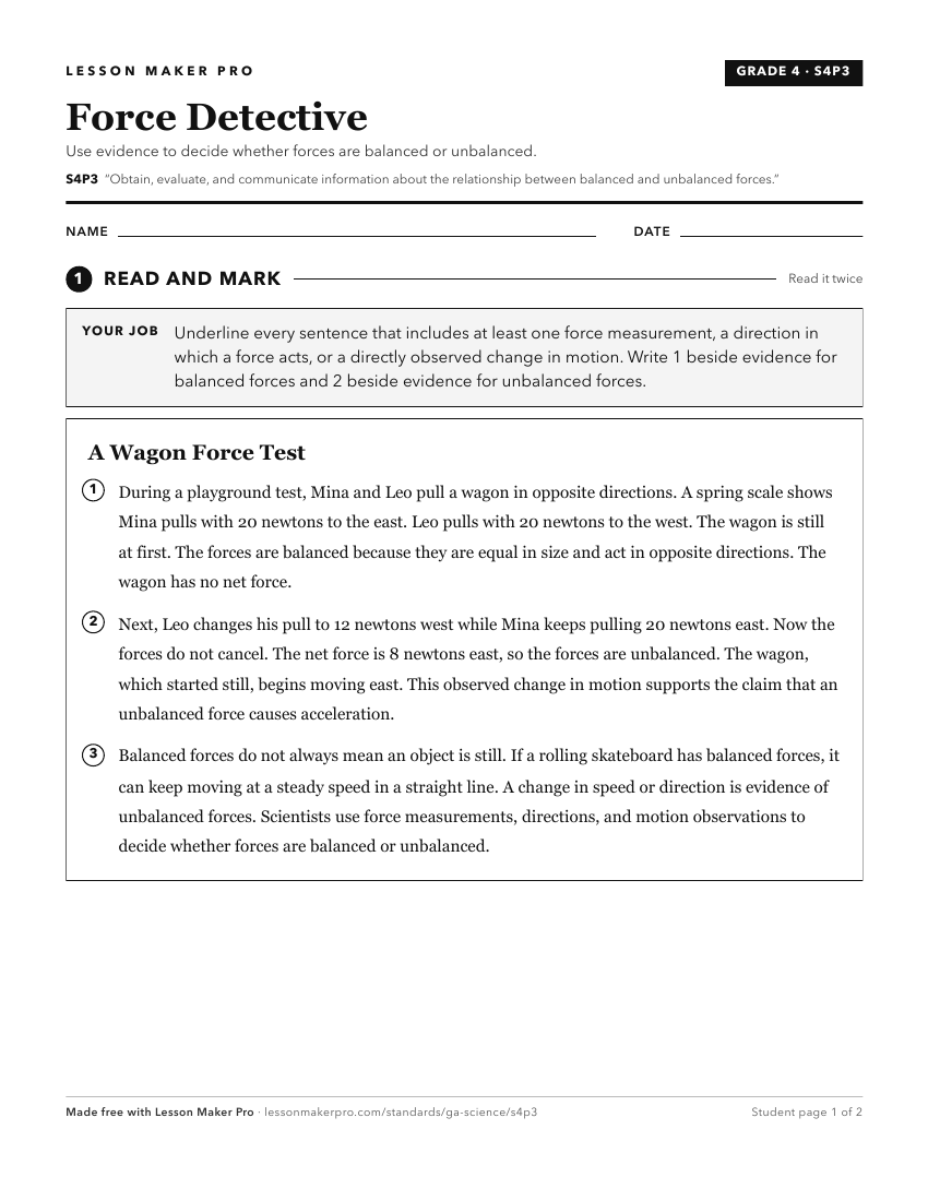 Preview of the S4P3 printable worksheet