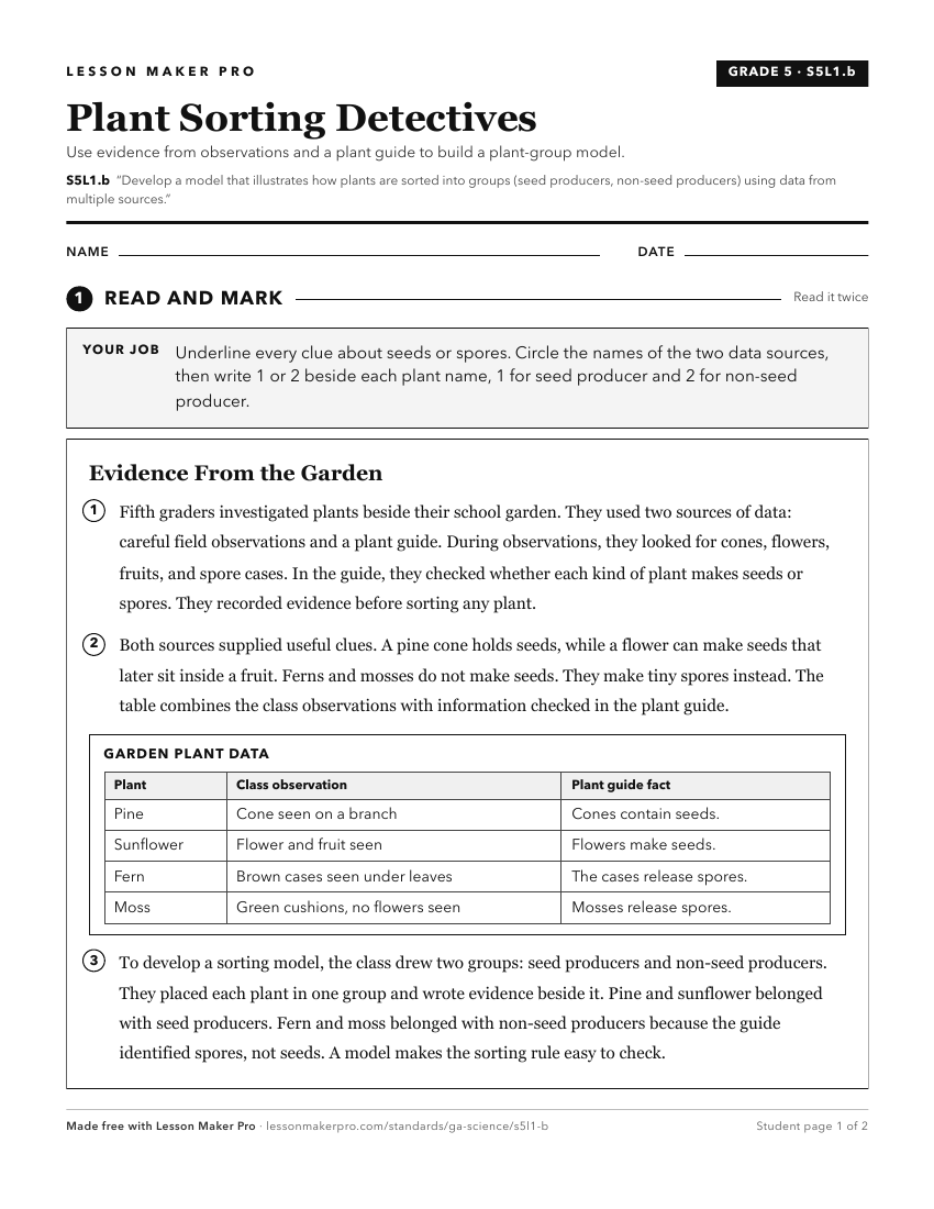 Preview of the S5L1.b printable worksheet