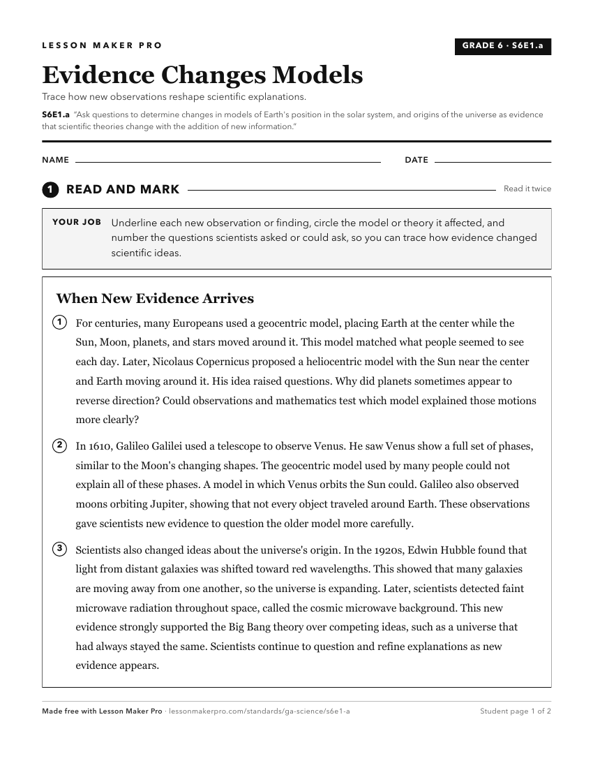 Preview of the S6E1.a printable worksheet