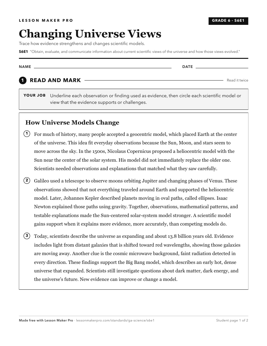Preview of the S6E1 printable worksheet