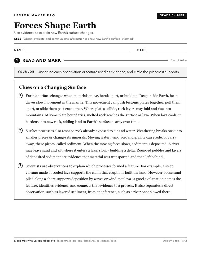 Preview of the S6E5 printable worksheet