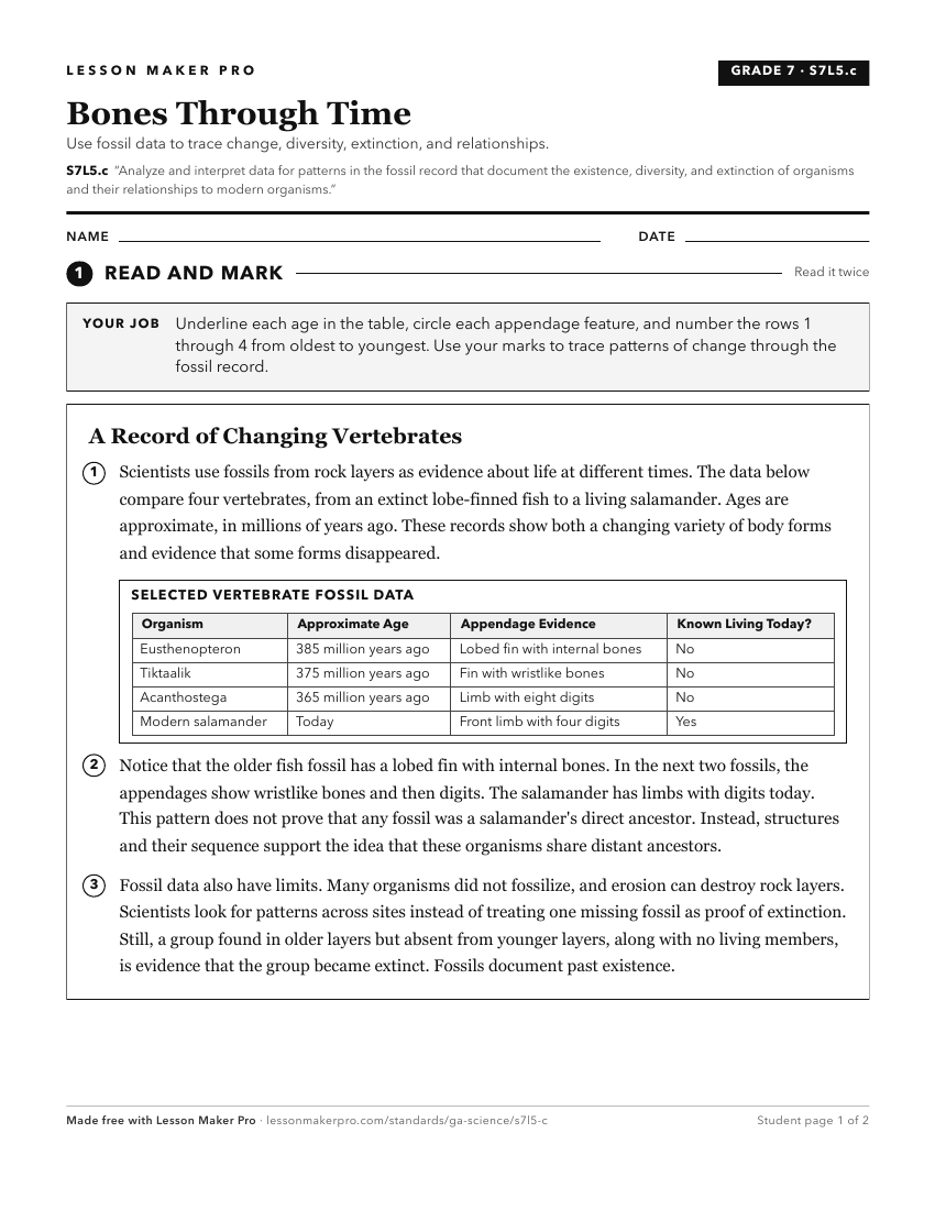 Preview of the S7L5.c printable worksheet