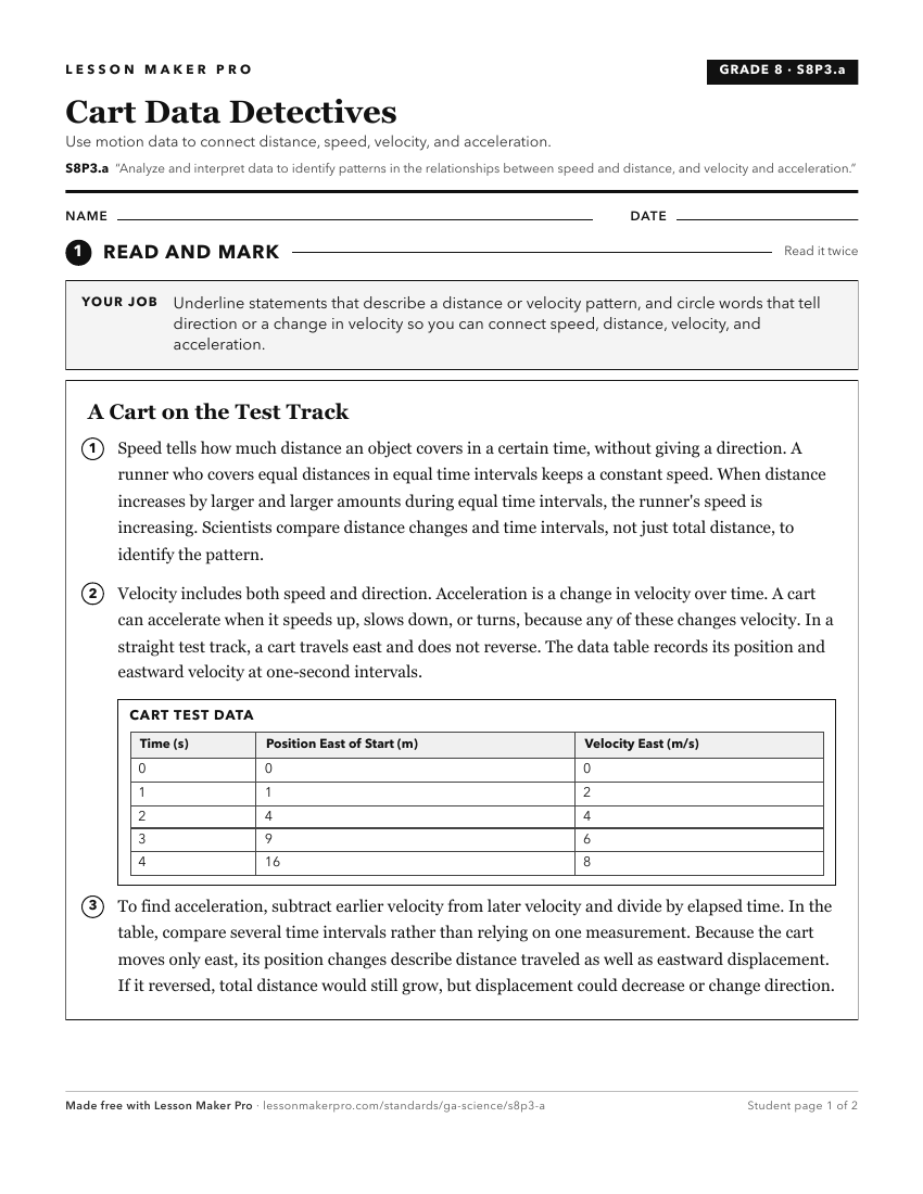 Preview of the S8P3.a printable worksheet