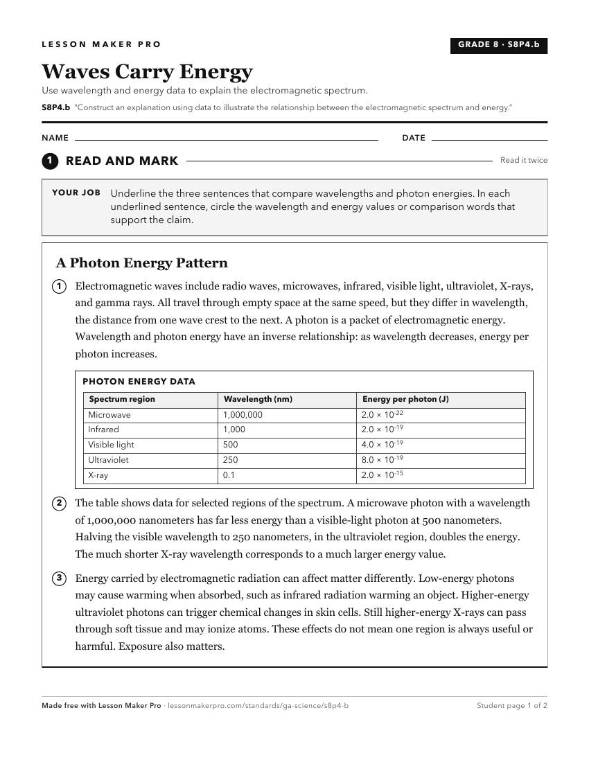 Preview of the S8P4.b printable worksheet