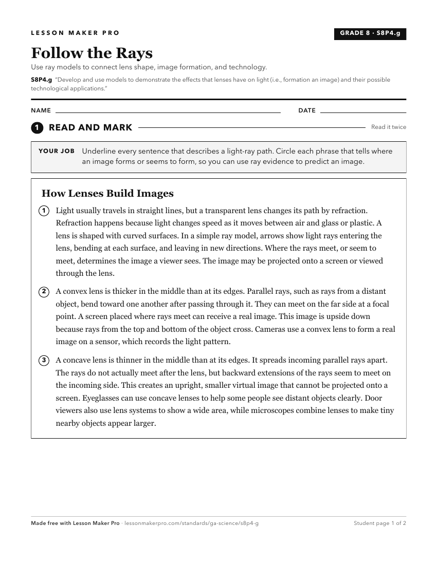 Preview of the S8P4.g printable worksheet