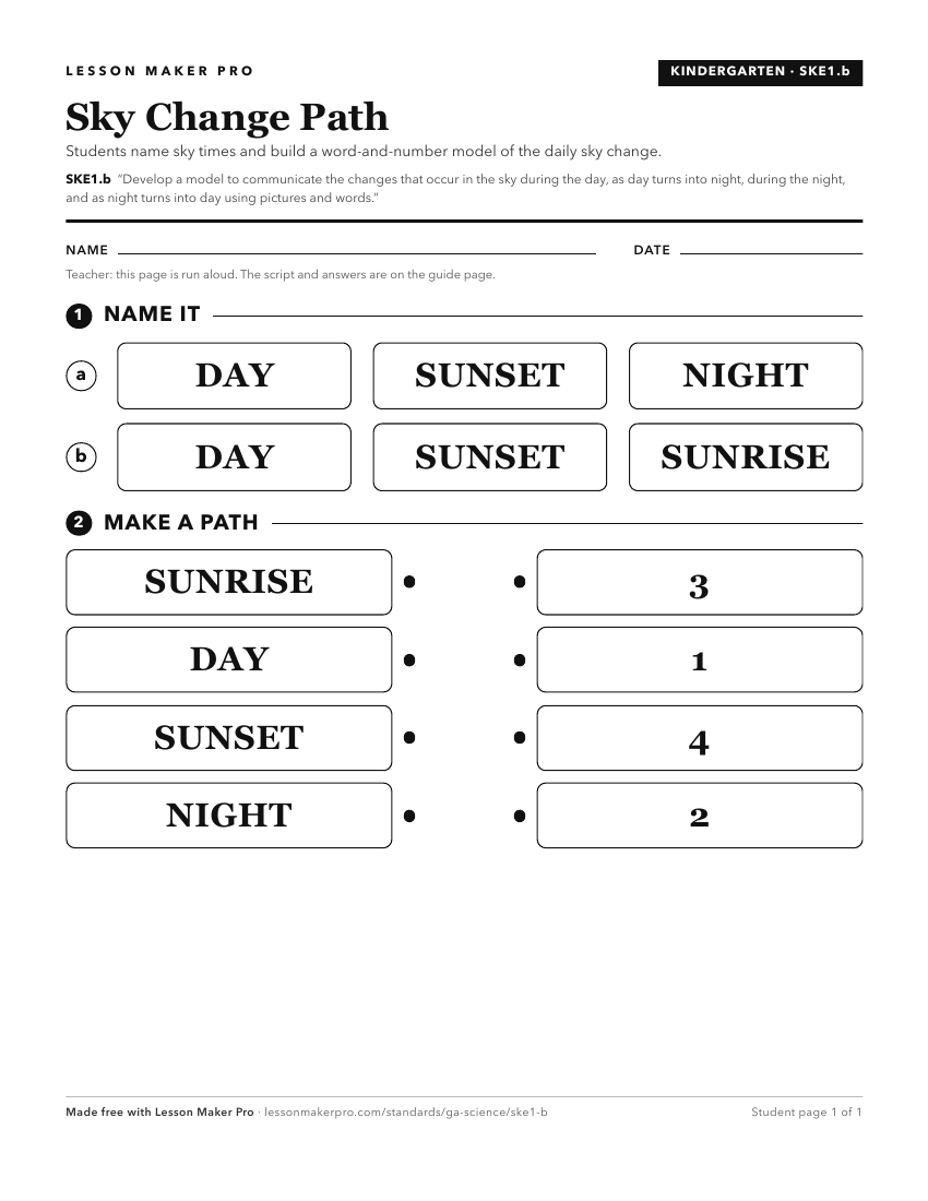 Preview of the SKE1.b printable worksheet