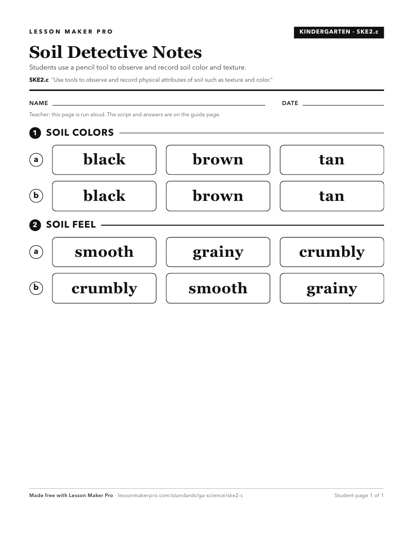 Preview of the SKE2.c printable worksheet