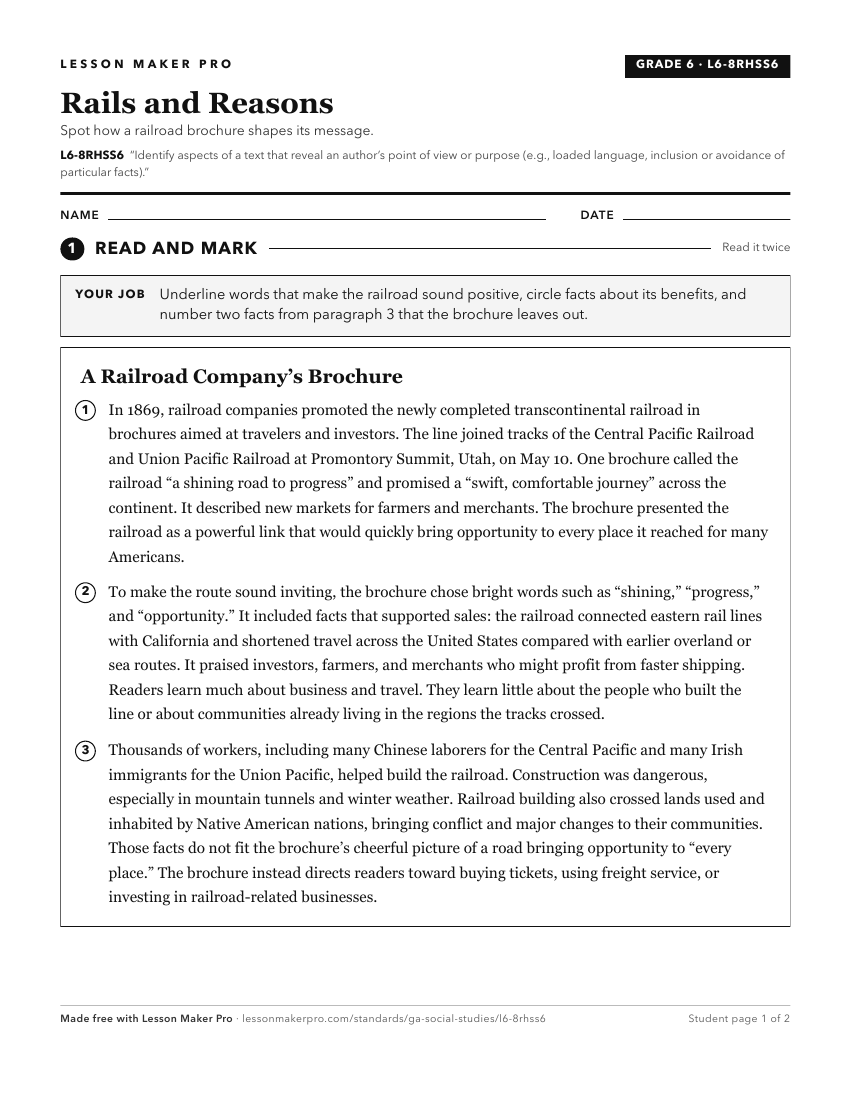 Preview of the L6-8RHSS6 printable worksheet