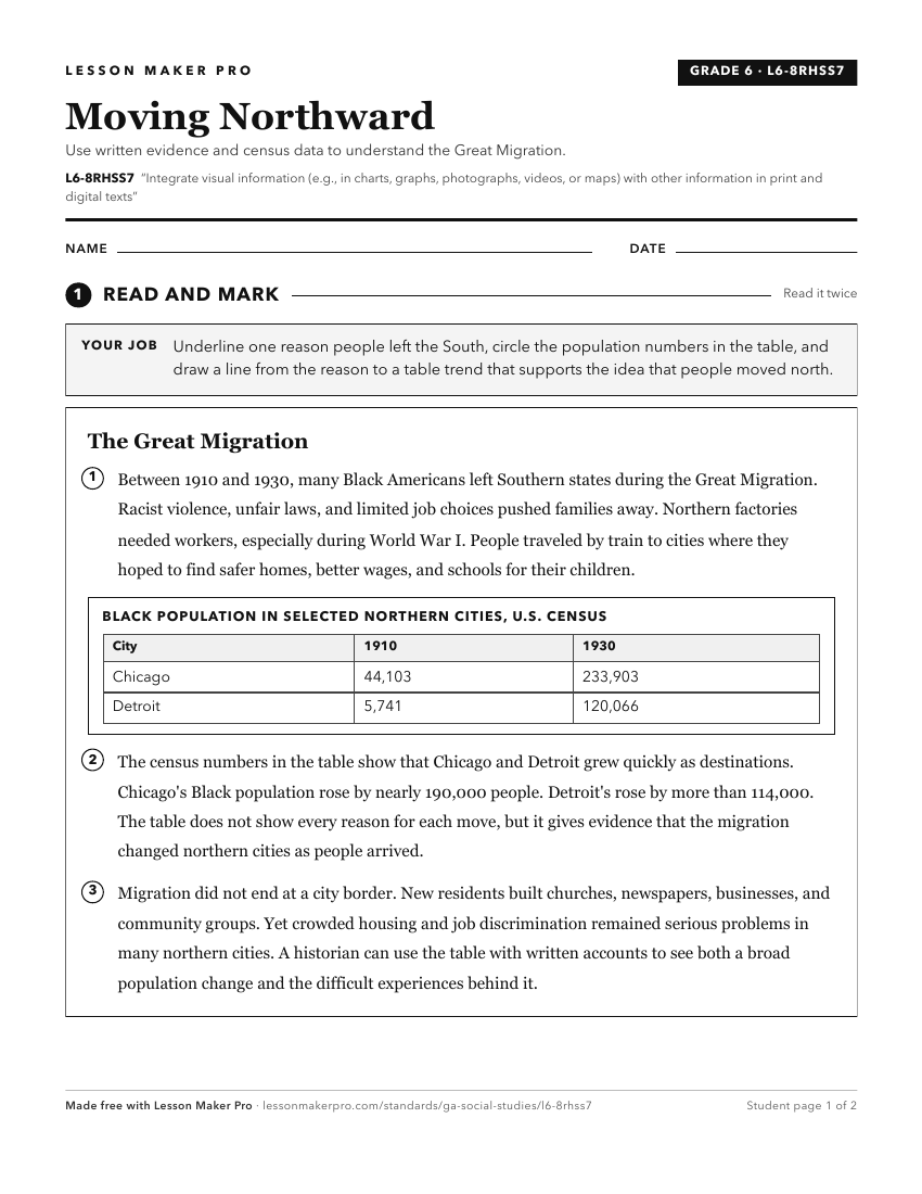 Preview of the L6-8RHSS7 printable worksheet