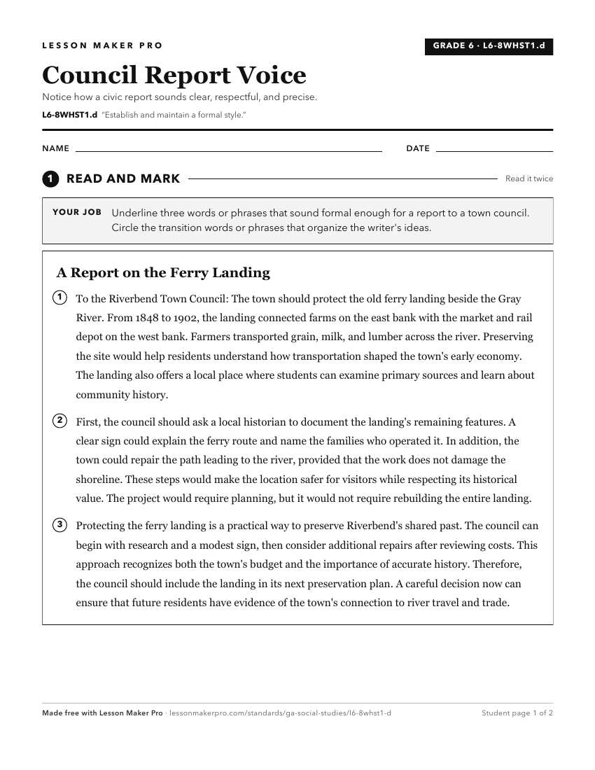 Preview of the L6-8WHST1.d printable worksheet