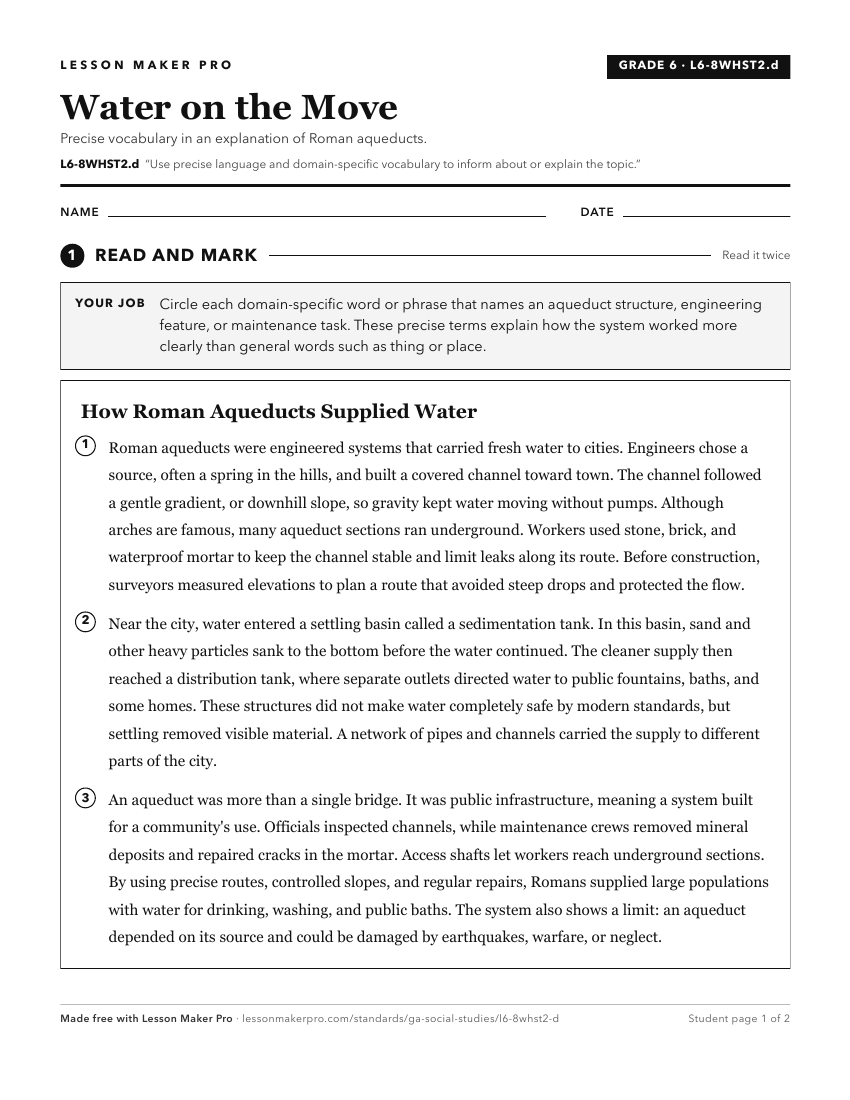 Preview of the L6-8WHST2.d printable worksheet