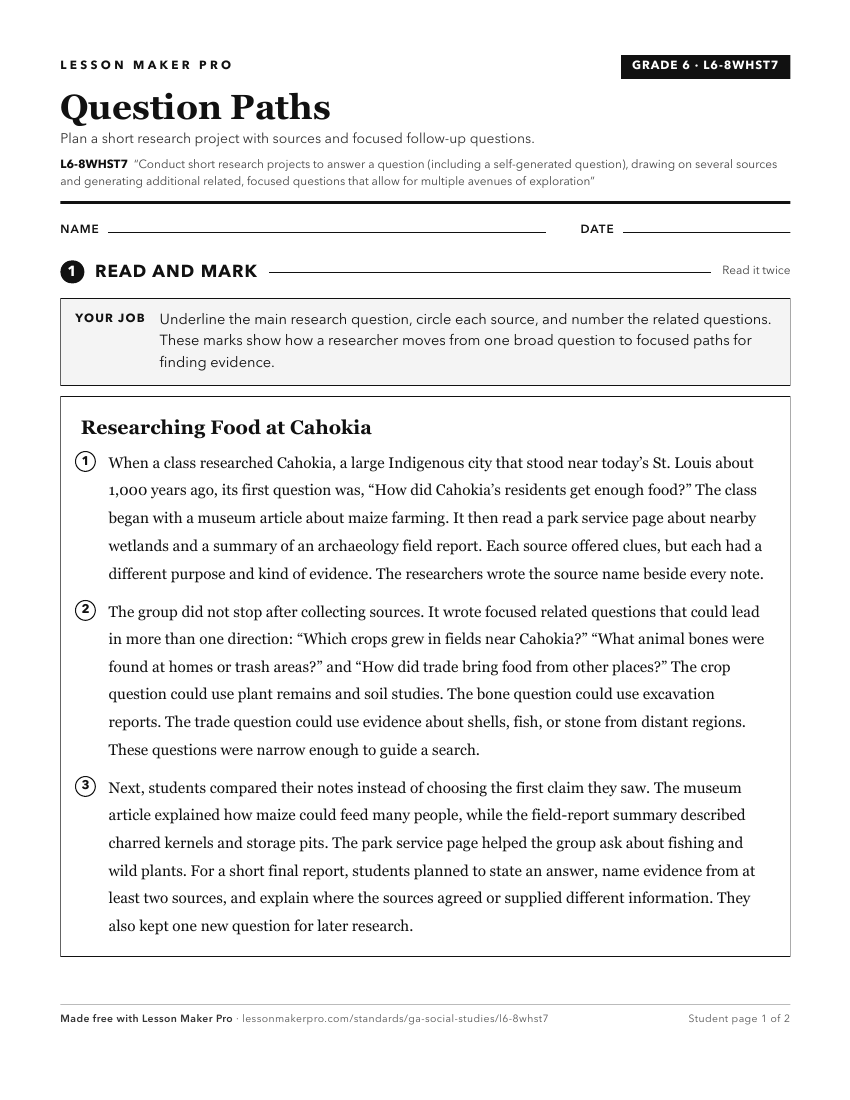 Preview of the L6-8WHST7 printable worksheet